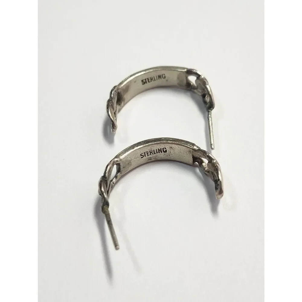 Sterling Silver Half Hoop Earrings